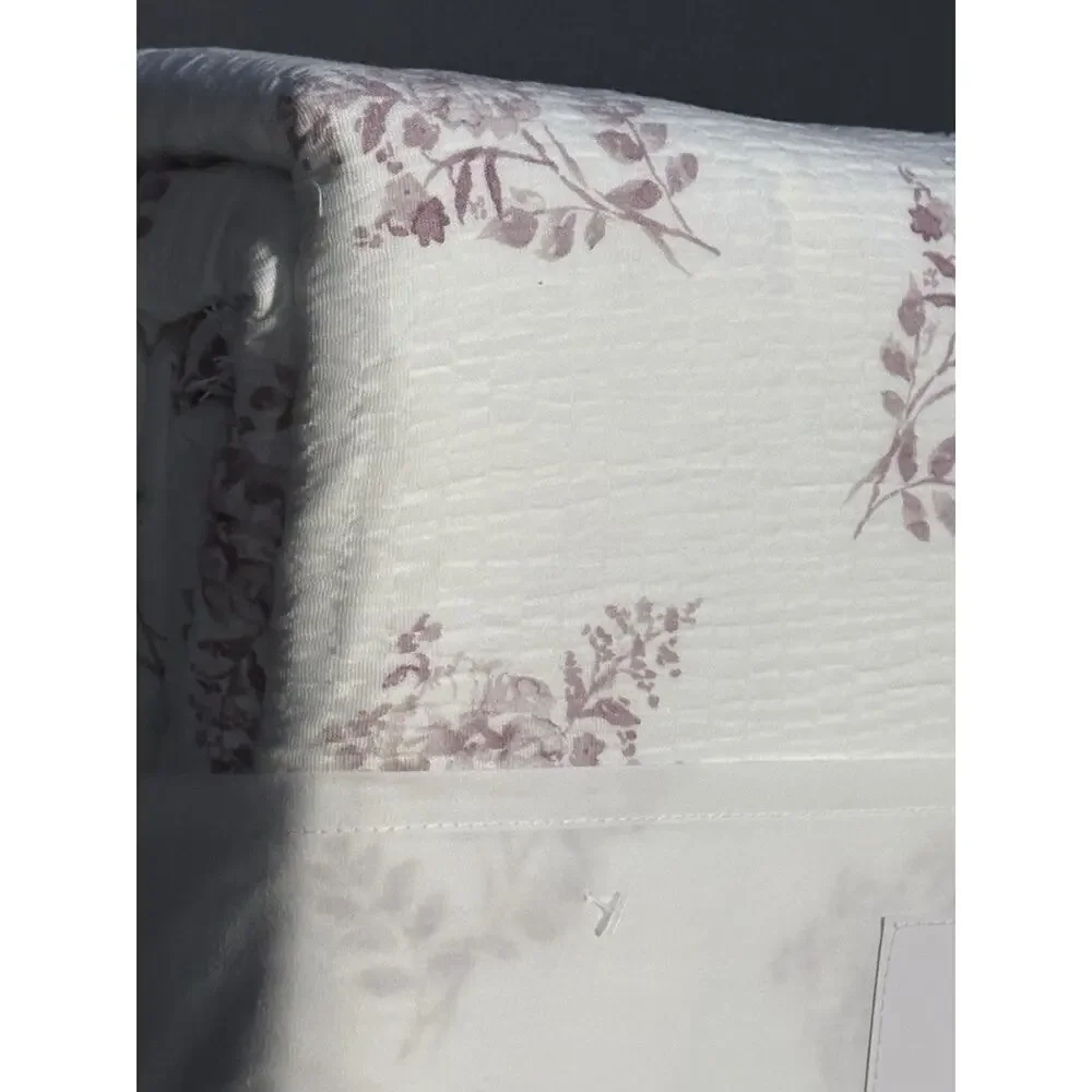 Shabby Chic 100% Cotton Floral Full Queen Size Duvet Set White Rose Pink Fringe